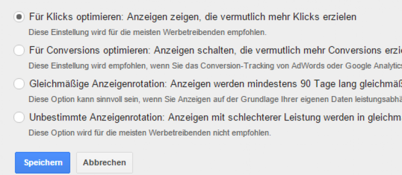 Einstellungen AdWords Einstellungen AdWords